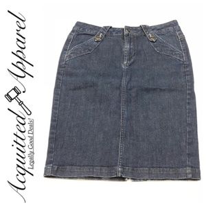 Vintage Stetson Denim Jean Cowgirl Skirt knee